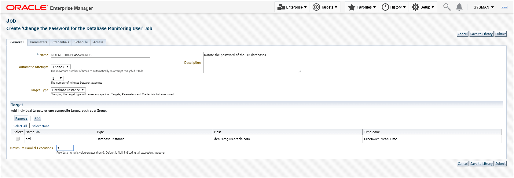 Create Job General Tab