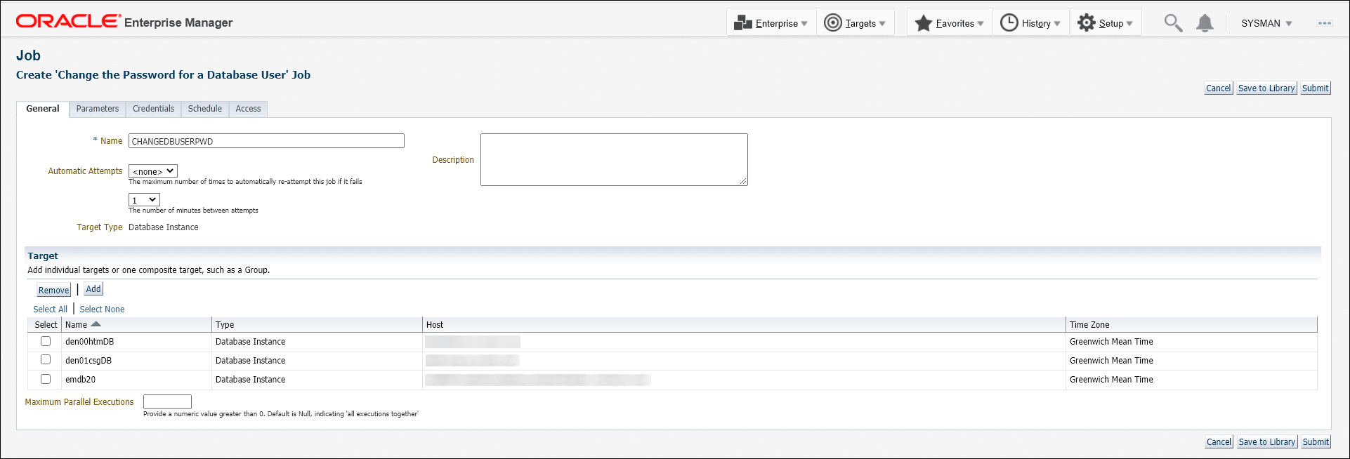 Graphic shows the Create Job page.