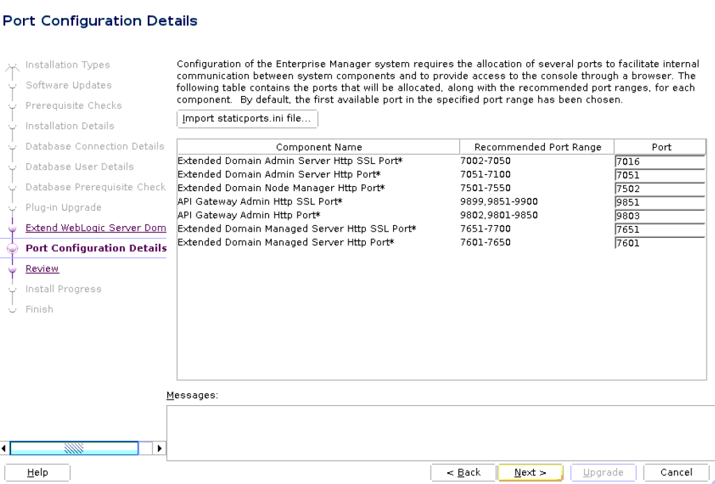 Port Configuration Details Port Configuration Details