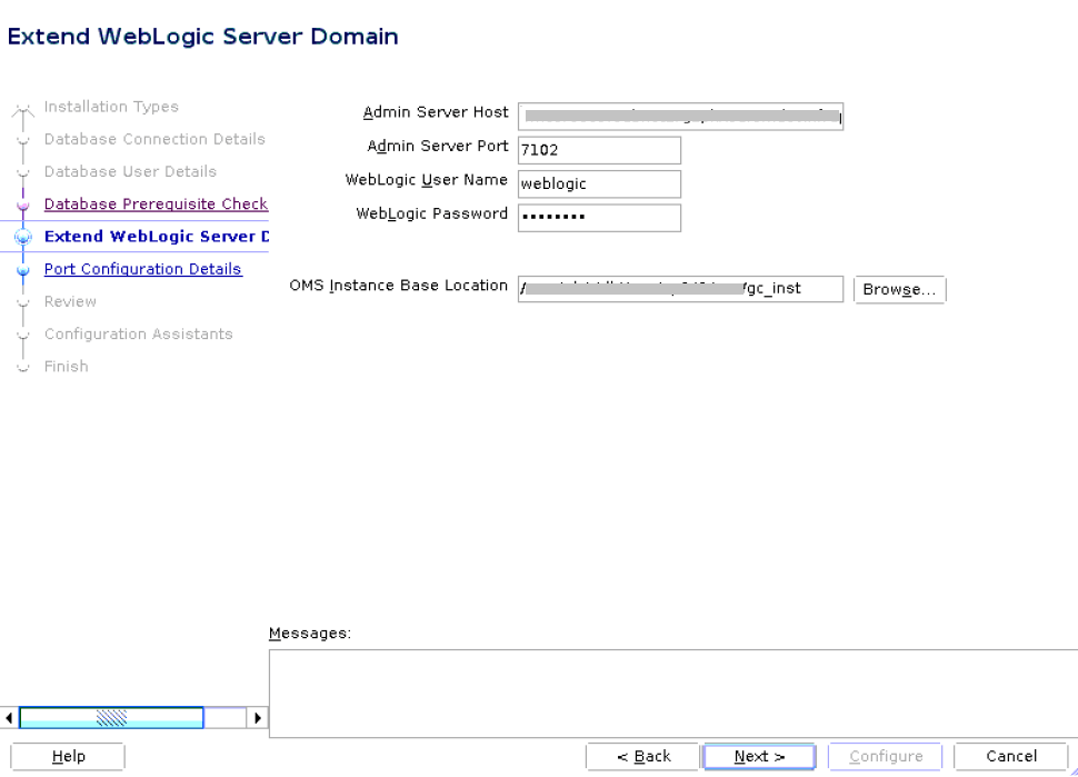 WebLogic Server details WebLogic Server details
