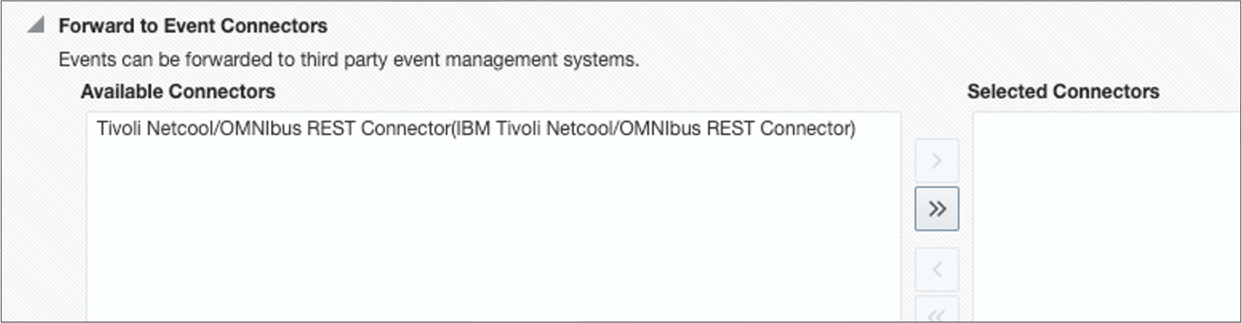Forward to Event Connectors section