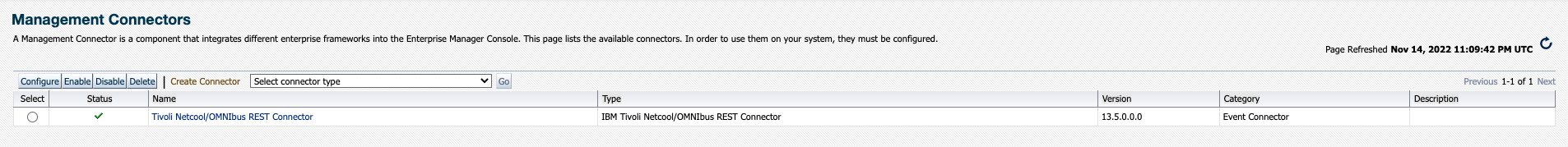 Management Connectors Confirmation message Management Connectors Confirmation message