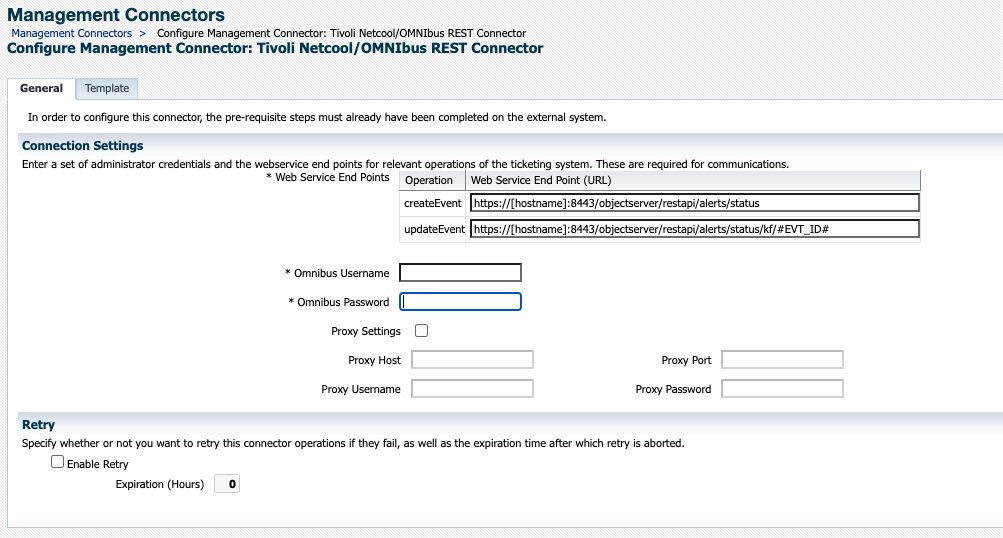 Connestion Settings Panel Connestion Settings Panel