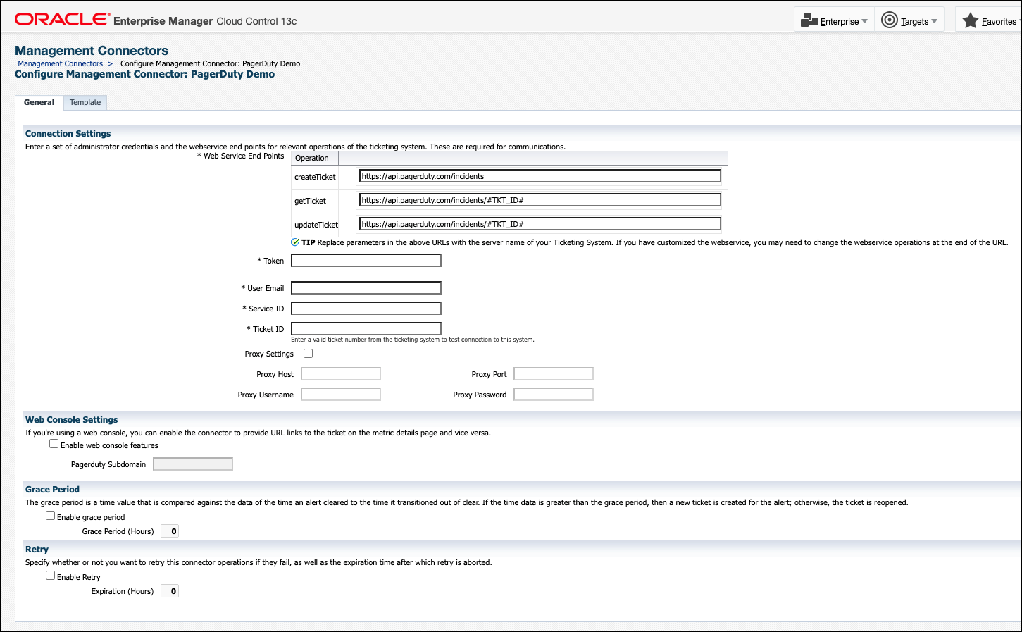 Image shows the Configure Management Connector Page Image shows the Configure Management Connector Page