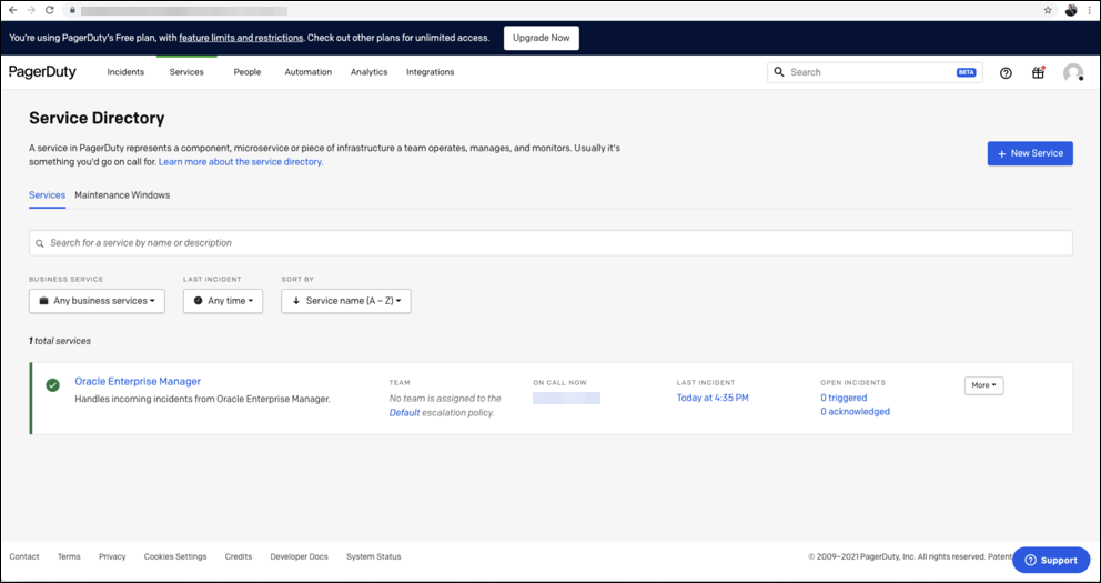 Graphic shows the Service Directory page.