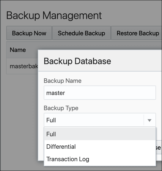 Backup Type