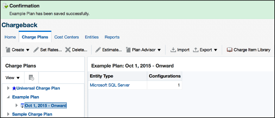 Charge Plan Confirmation Charge Plan Confirmation