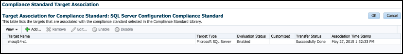 Compliance Standard Target Association Compliance Standard Target Association