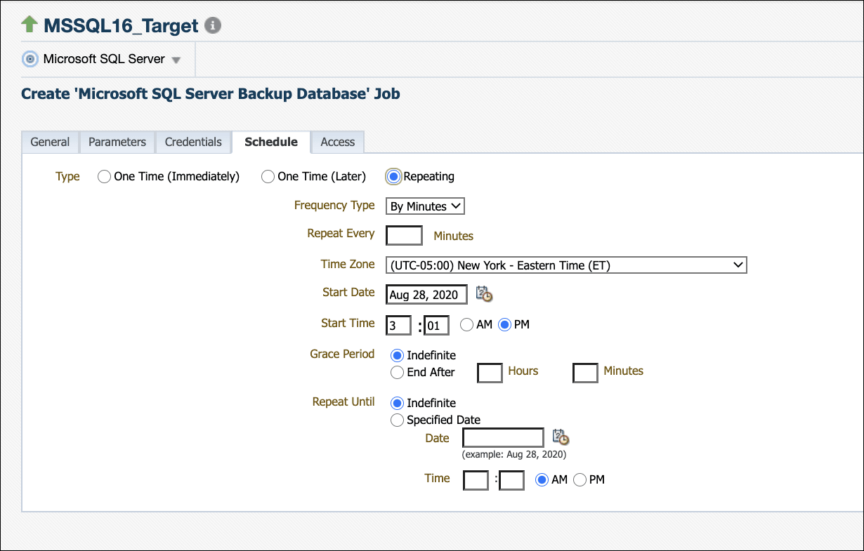 Scheduling Options