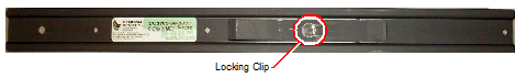 Image showing the slide rail locking clip and vertical orientation Image showing the slide rail locking clip and vertical orientation