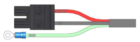 DC power cords and grounding wire attached to the DC terminal block DC power cords and grounding wire attached to the DC terminal block