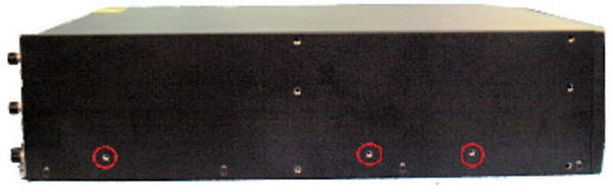 This picture shows the side of the chassis, pointing out the tapped holes.