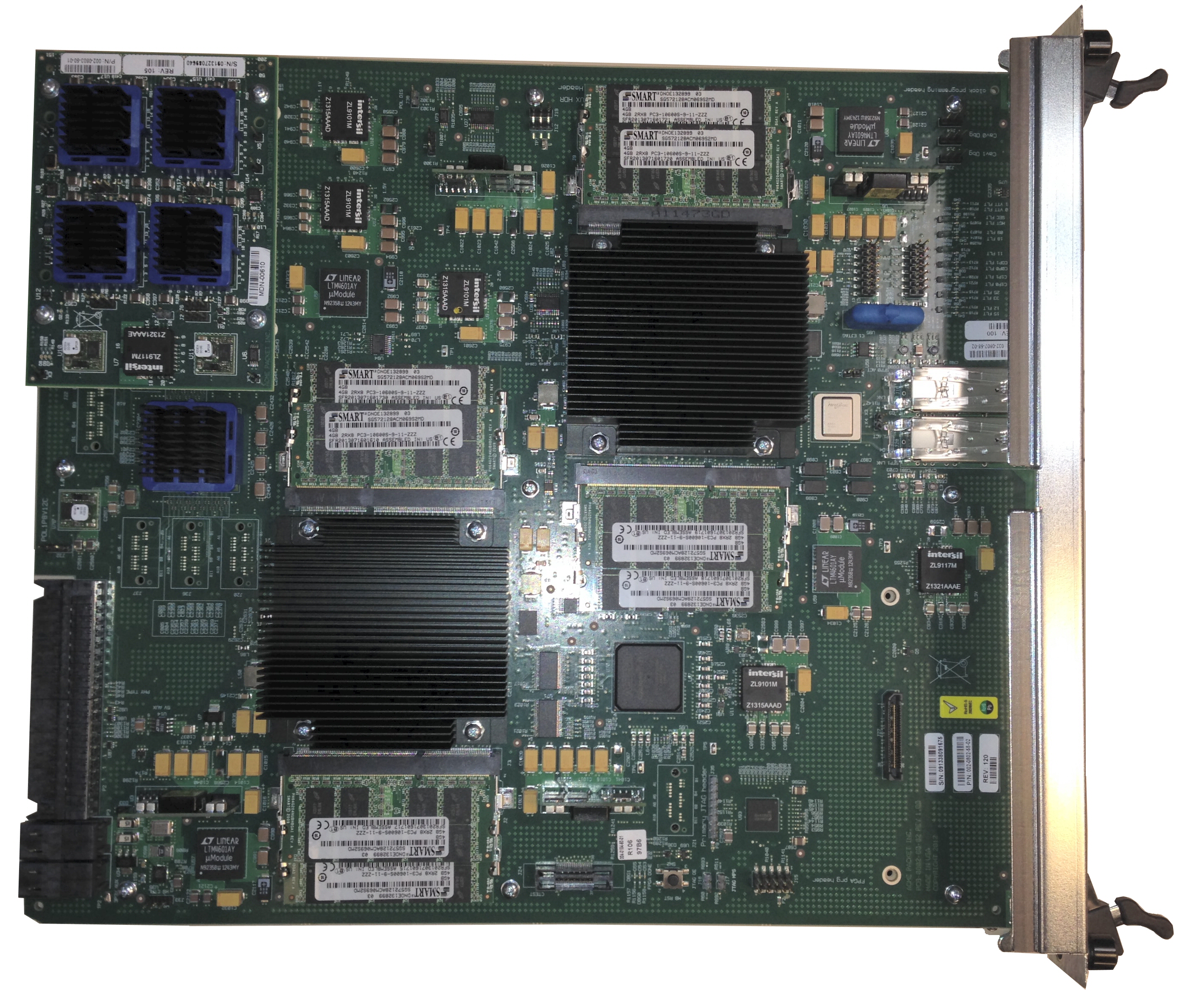 This picture shows the SSM3 module installed on the NIU PCB.