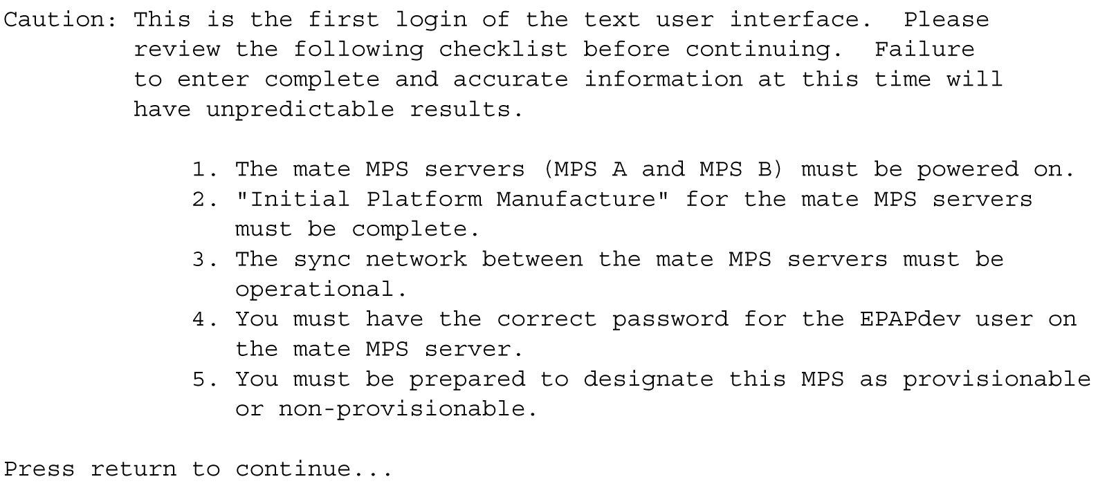 Initial Configuration Text Screen Initial Configuration Text Screen