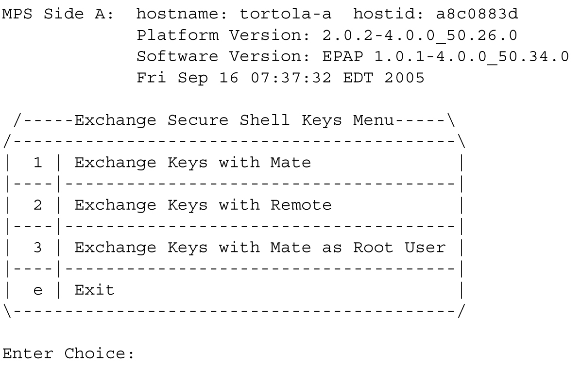 Exchange Secure Shell Keys Output Exchange Secure Shell Keys Output