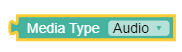 The screen capture shows a sample policy condition, where the flow media type is one of the specified types. The screen capture shows a sample policy condition, where the flow media type is one of the specified types.