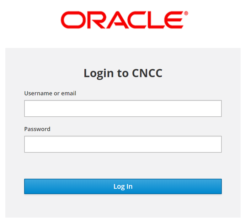 CNC Console Login Screen