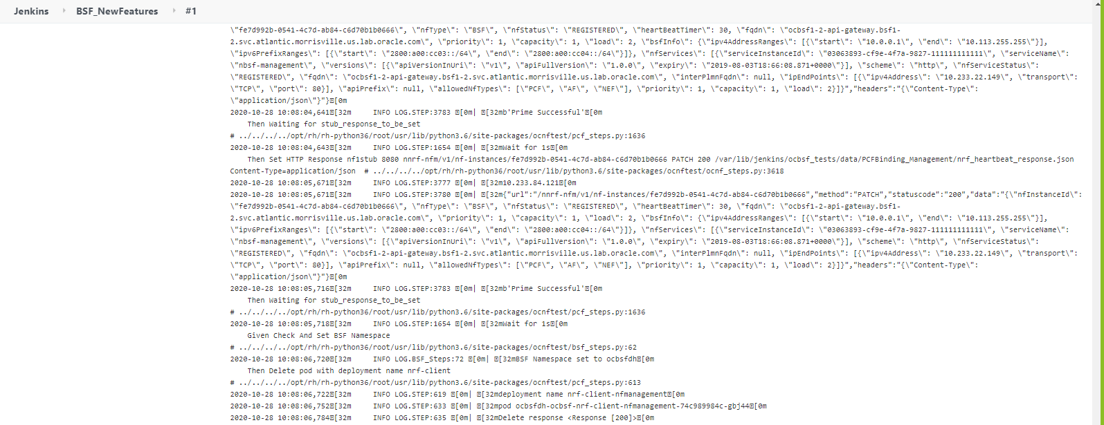 Sample: Test Result Output in Console