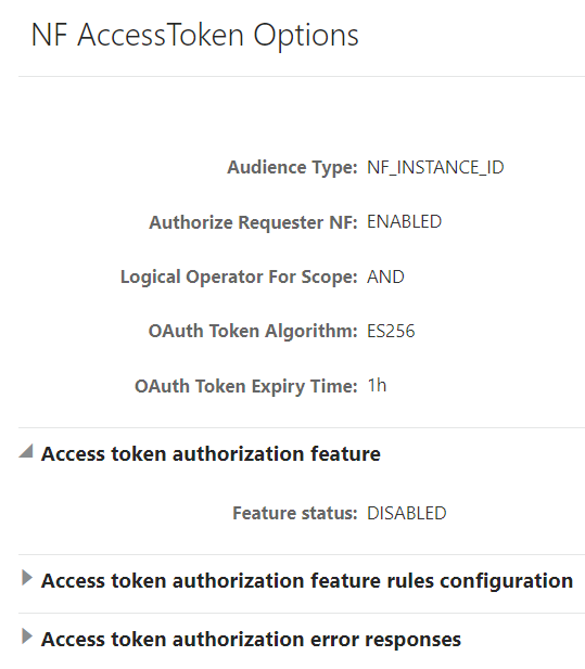 NF Access Token Options