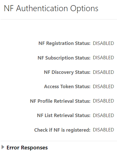 NF Authentication Options