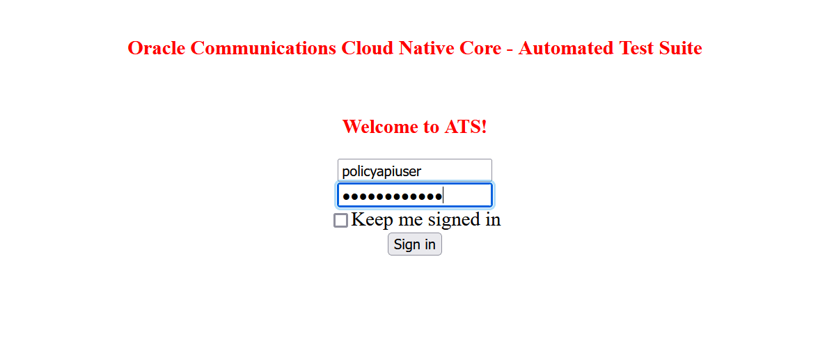 ATS Login Page