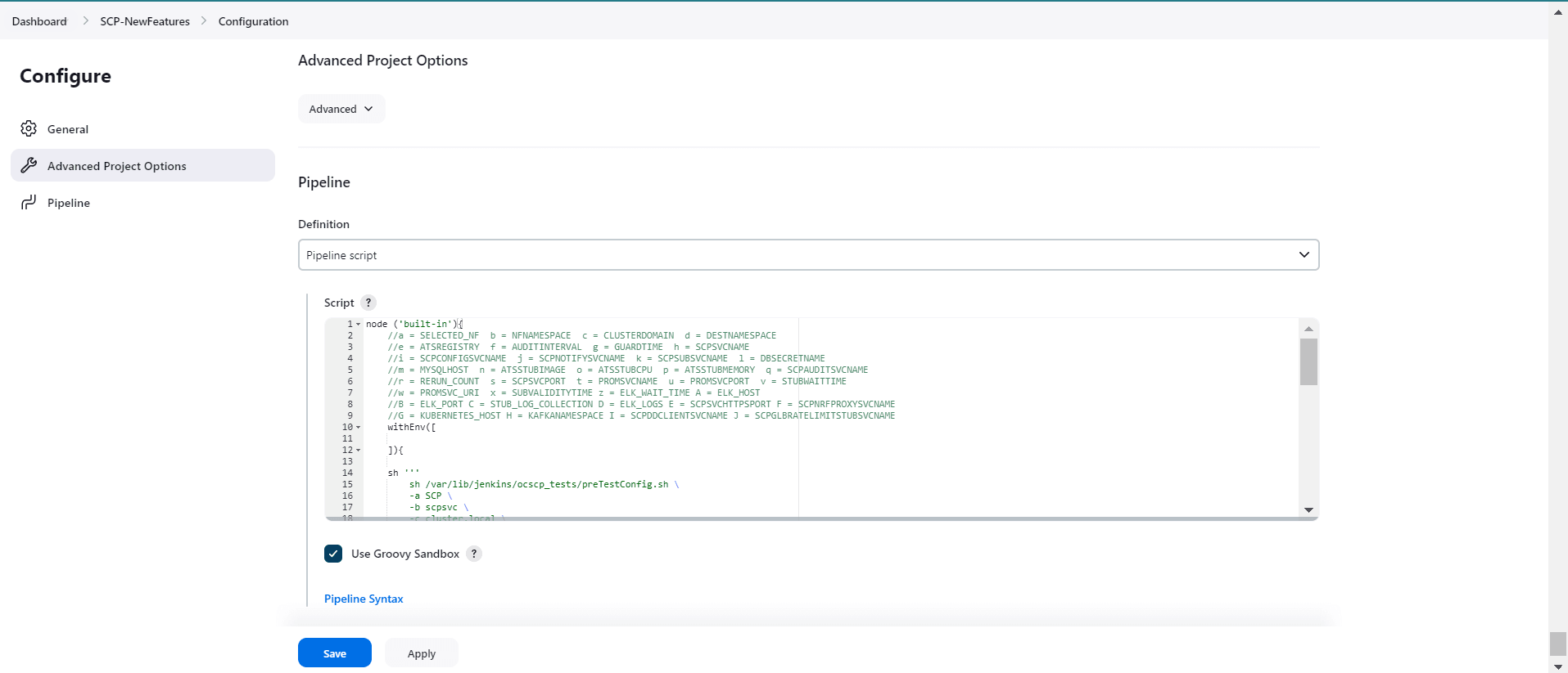 Pipeline Tab Pipeline Tab