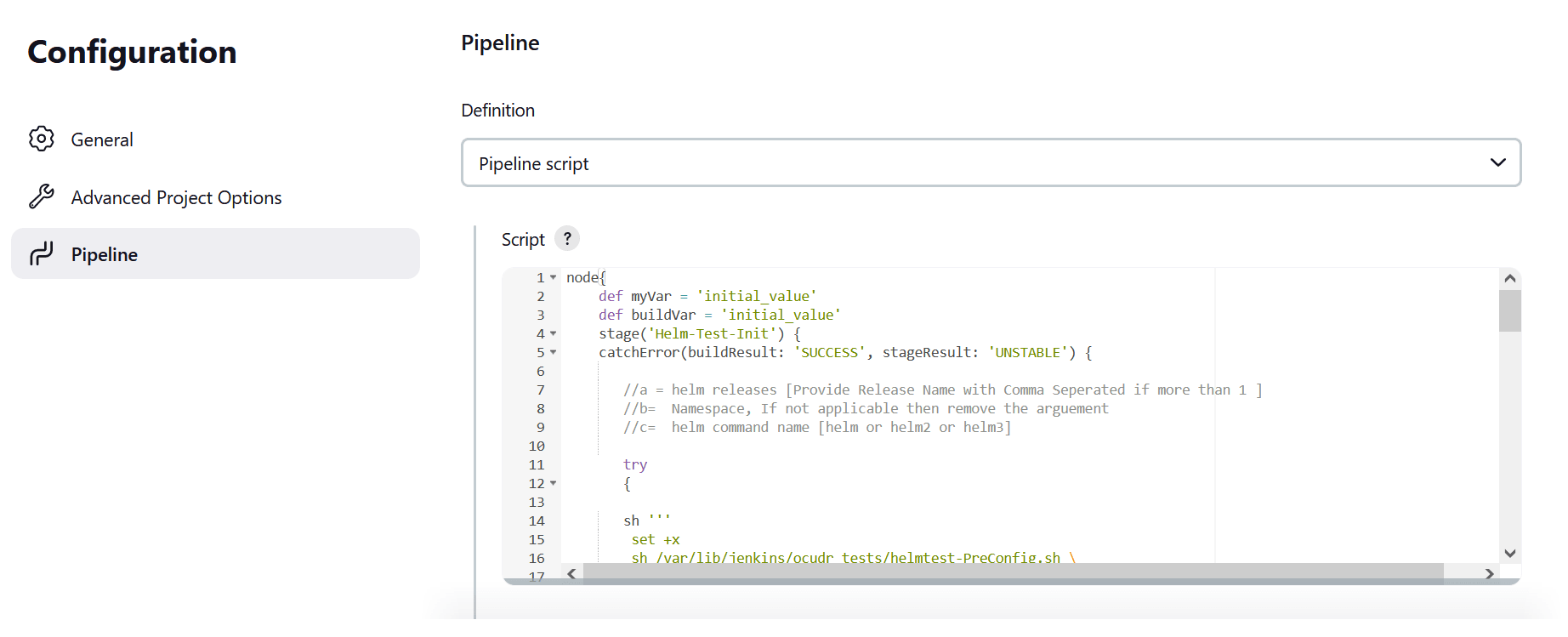 EIR-HealthCheck Pipeline configuration EIR-HealthCheck Pipeline configuration