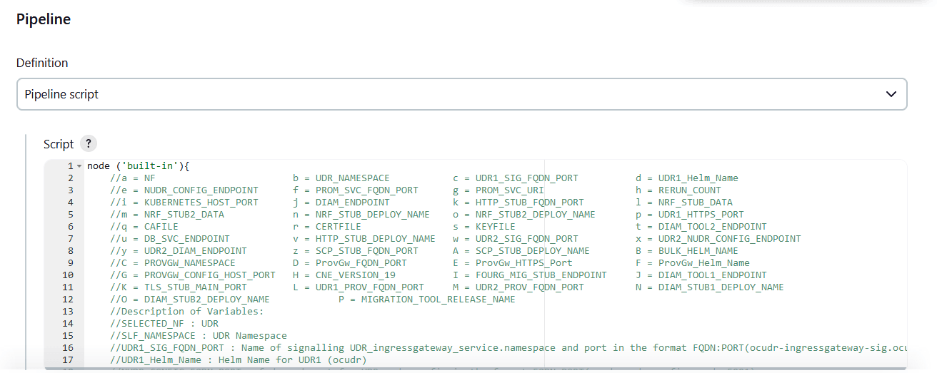 UDR NewFeatures Pipeline Configuration UDR NewFeatures Pipeline Configuration
