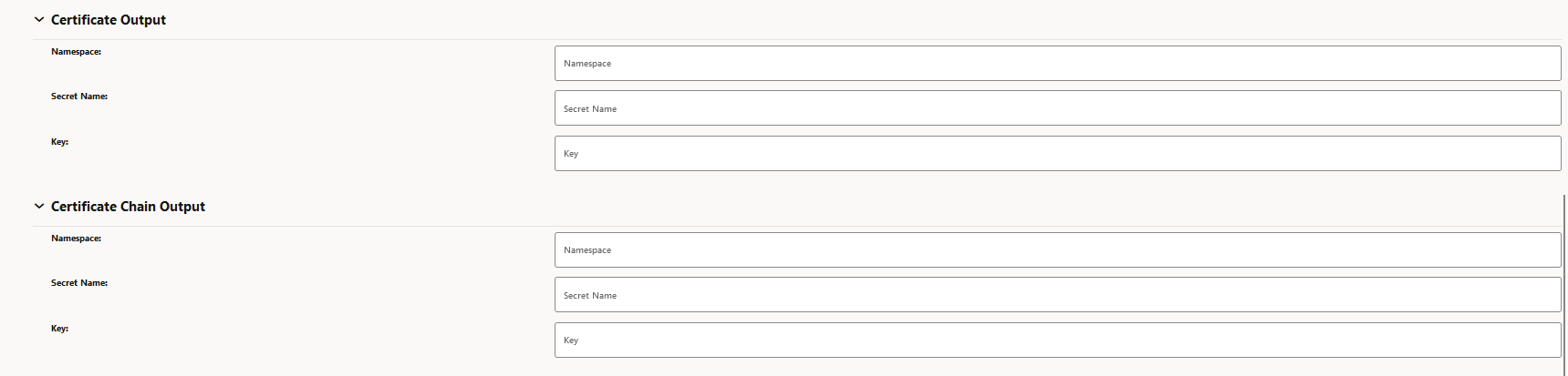 Certificate Output