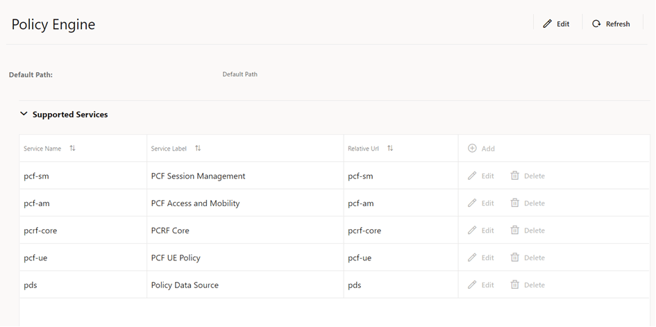 Policy engine screen