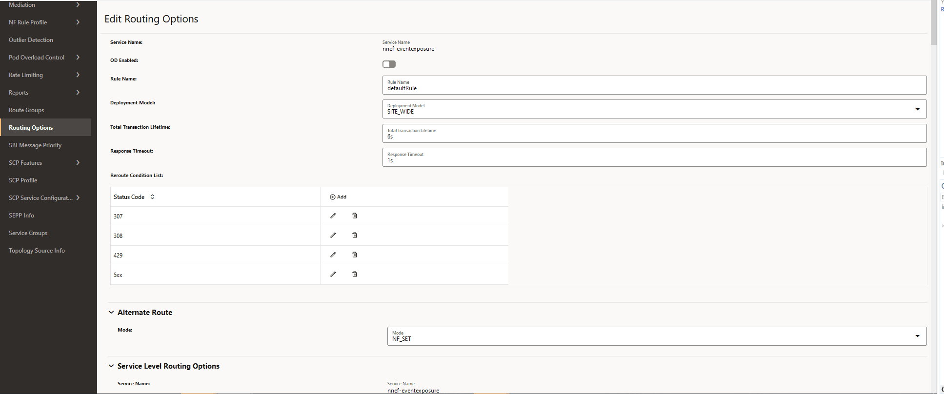 Setting Alternate Routing Mode