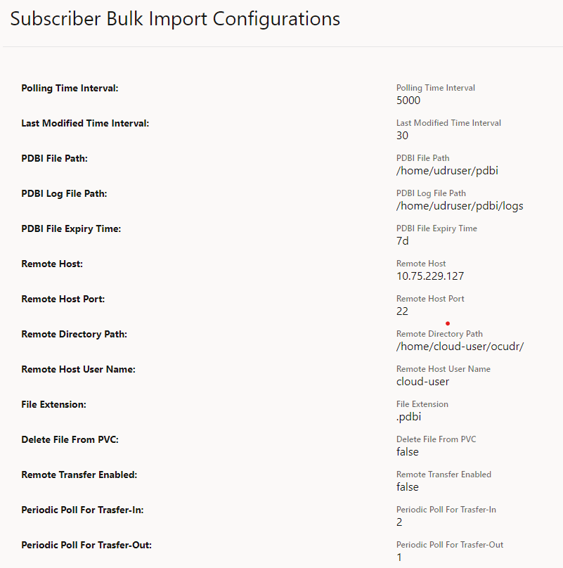 Subscriber Bulk Import Configurations Subscriber Bulk Import Configurations