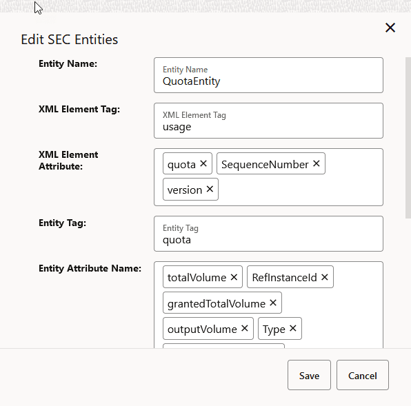 Edit SEC Entities
