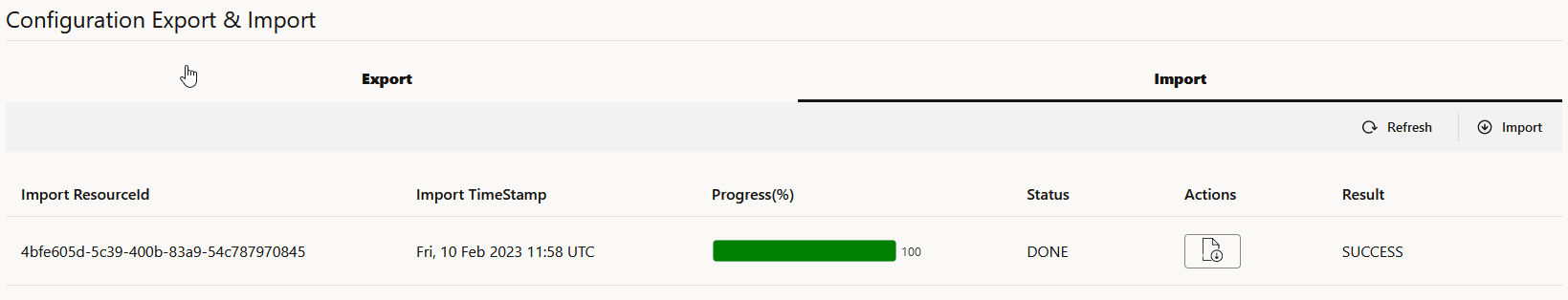 Importing Configuration Data