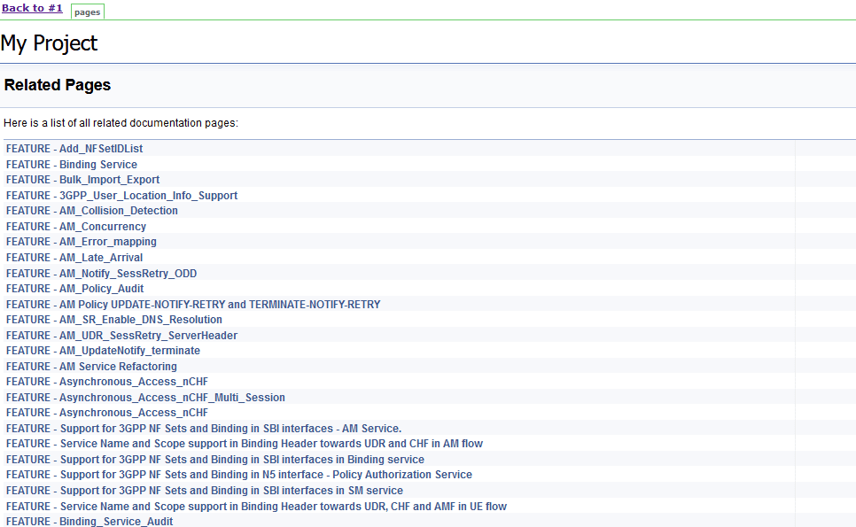Policy-Regression Feature List
