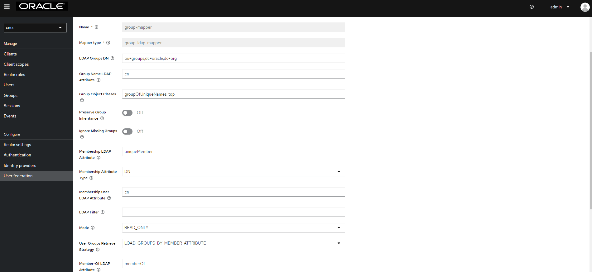 LDAP Mapper Filled Form