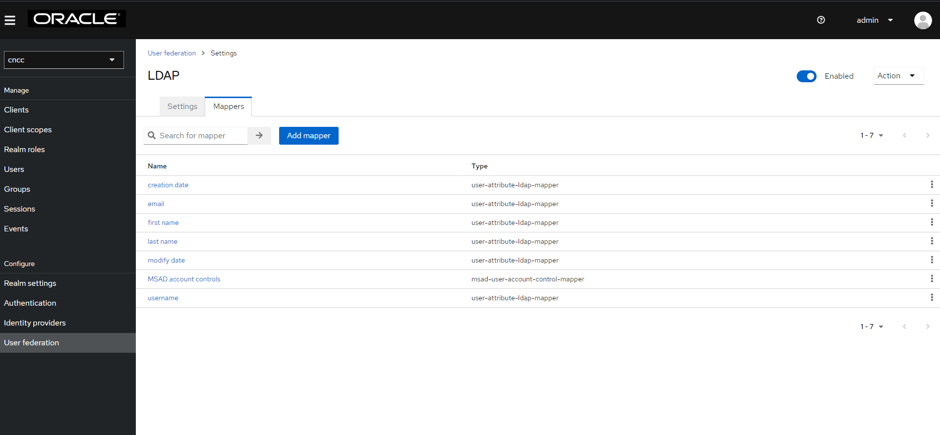 LDAP Mapper Page