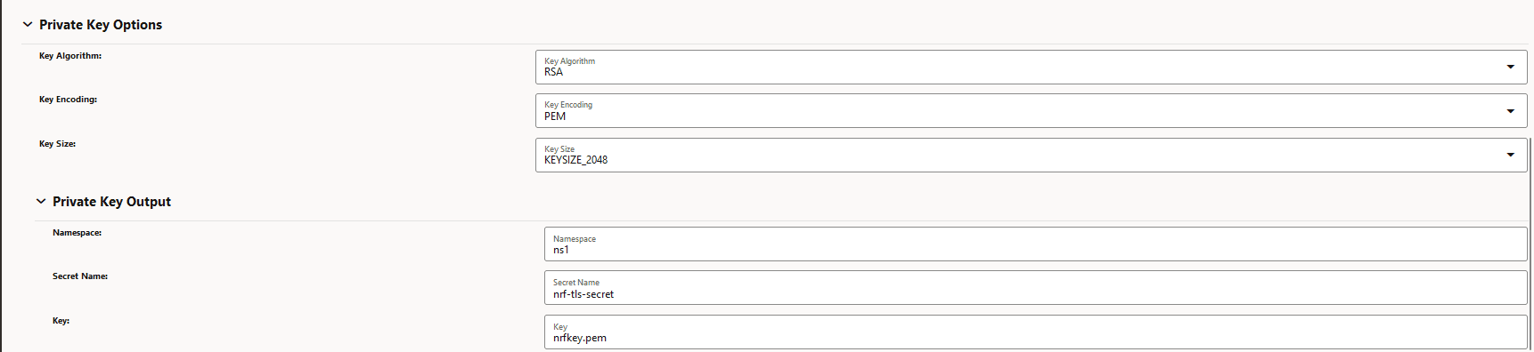Private Key Options