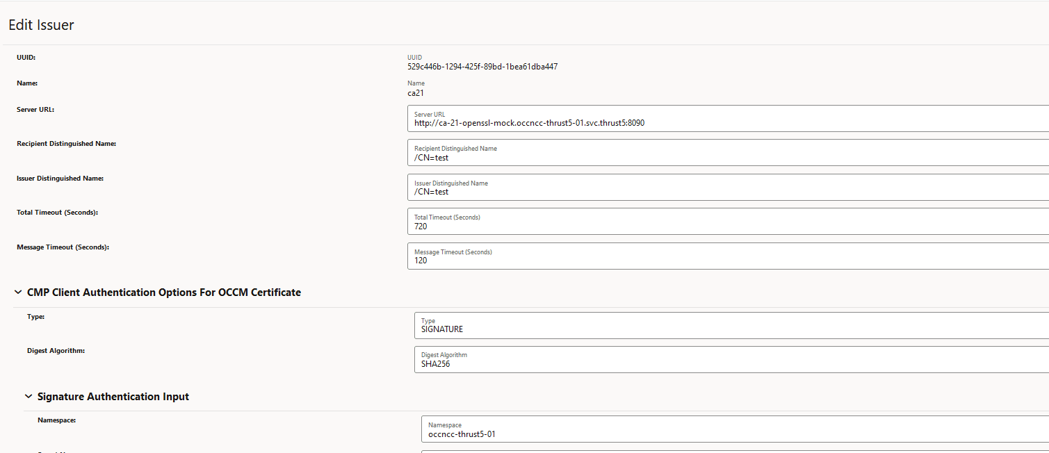 Edit Issuer