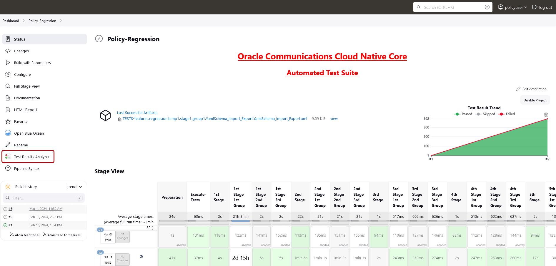 Test Results Analyzer Option