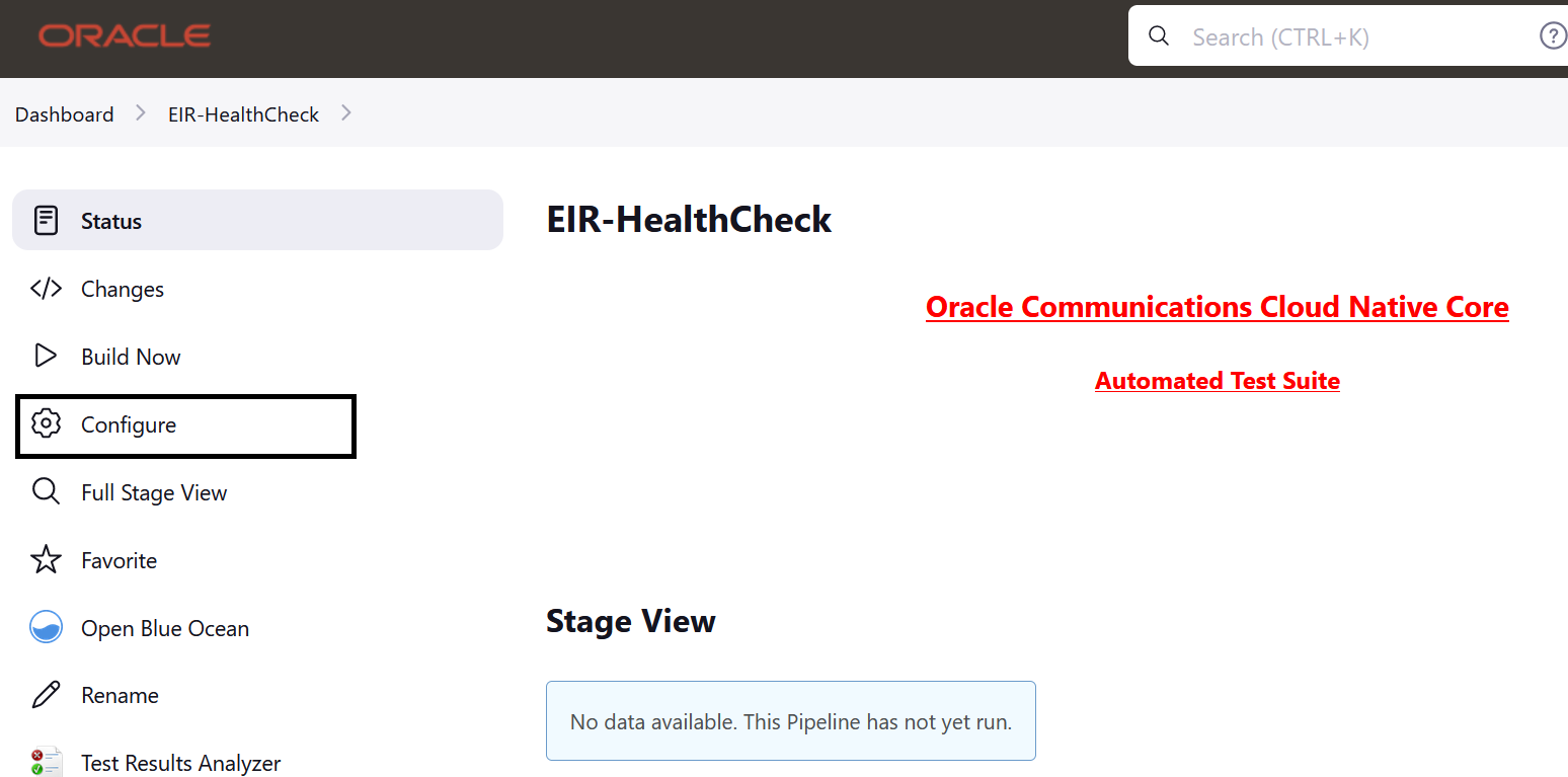 EIR HealthCheck Pipeline