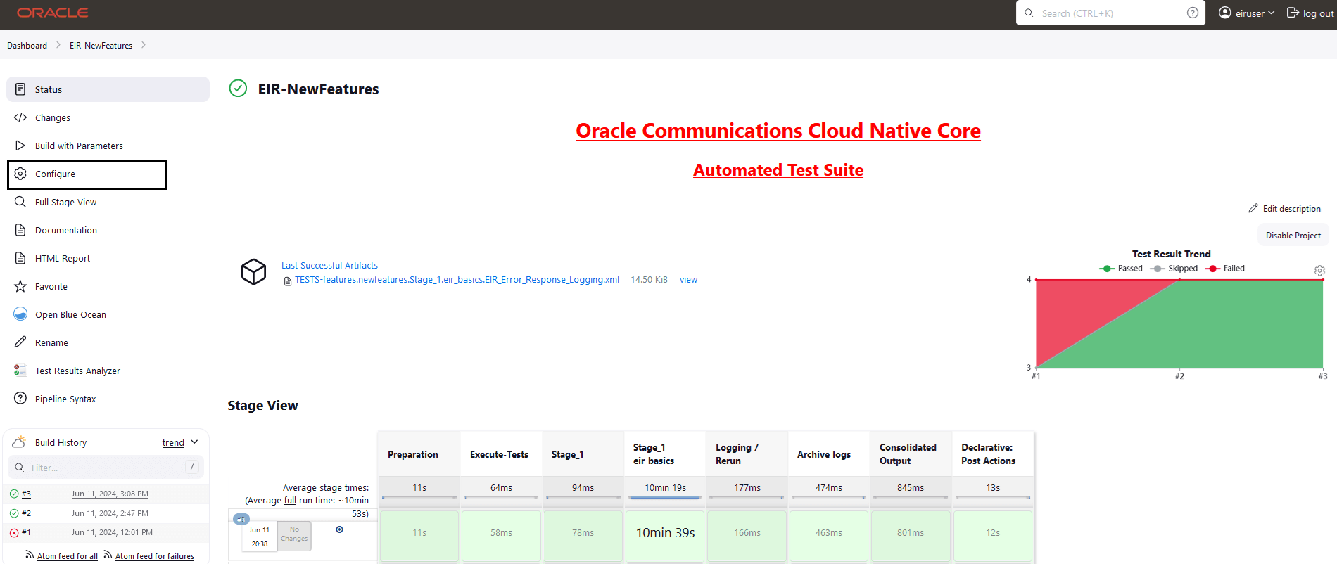 EIR NewFeatures Pipeline