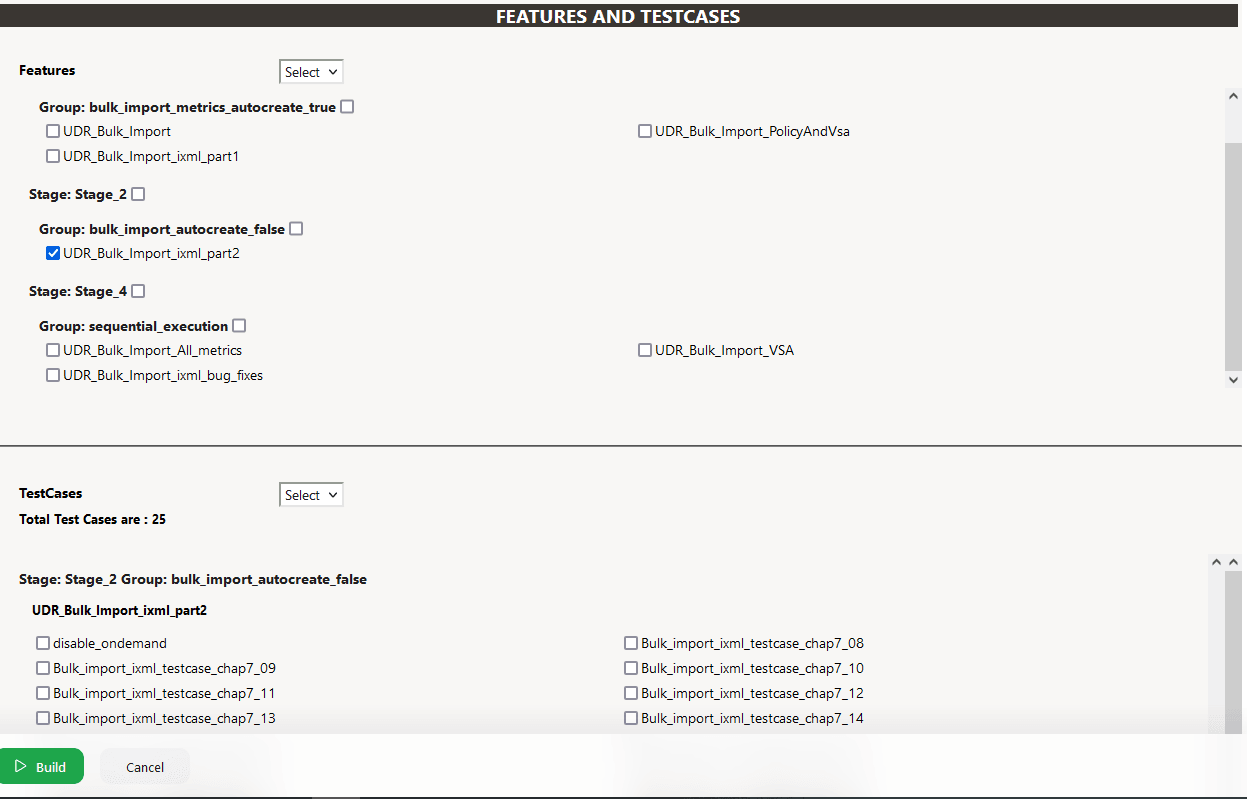 Multiselect Features and Scenarios