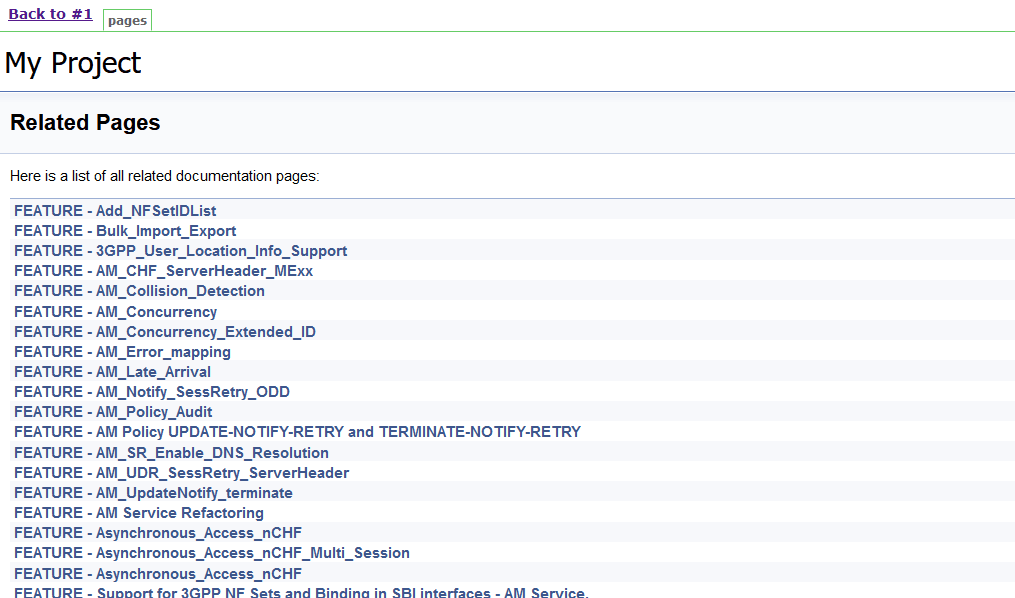 Policy-Regression Feature List