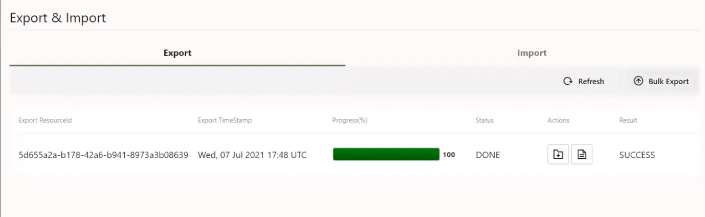 Export screen on CNC Console