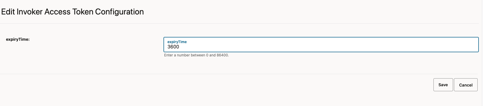 Edit Invoker Access Token Configuration