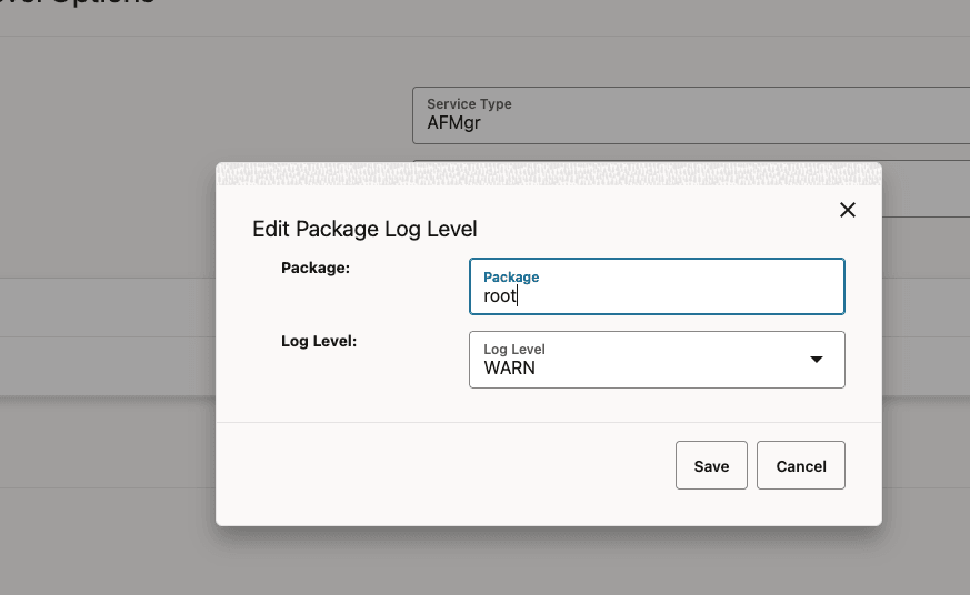 Edit Package Log Level