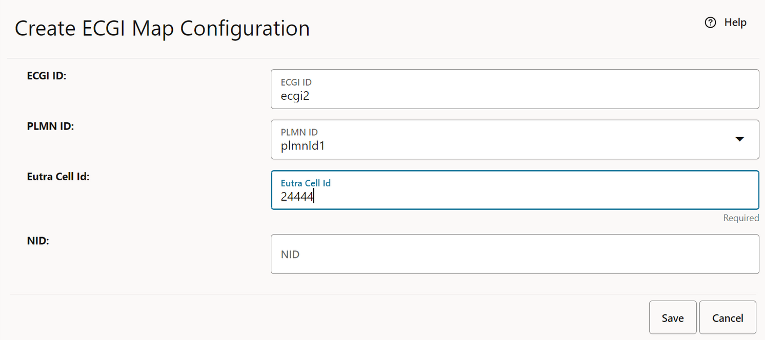 Create ECGI Map Configuration