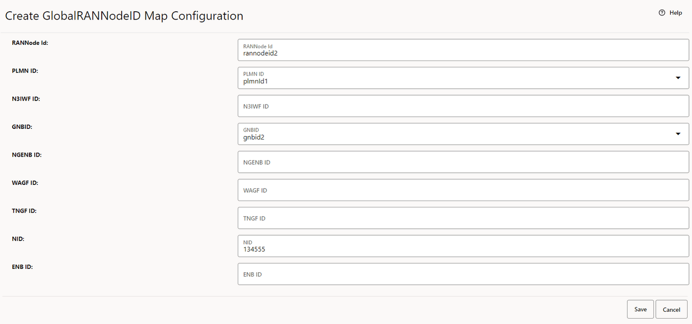 Create GlobalRANNodeID Map Configuration