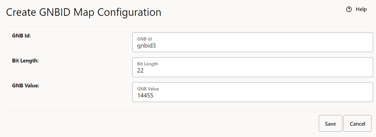 Create GNBID Map Configuration